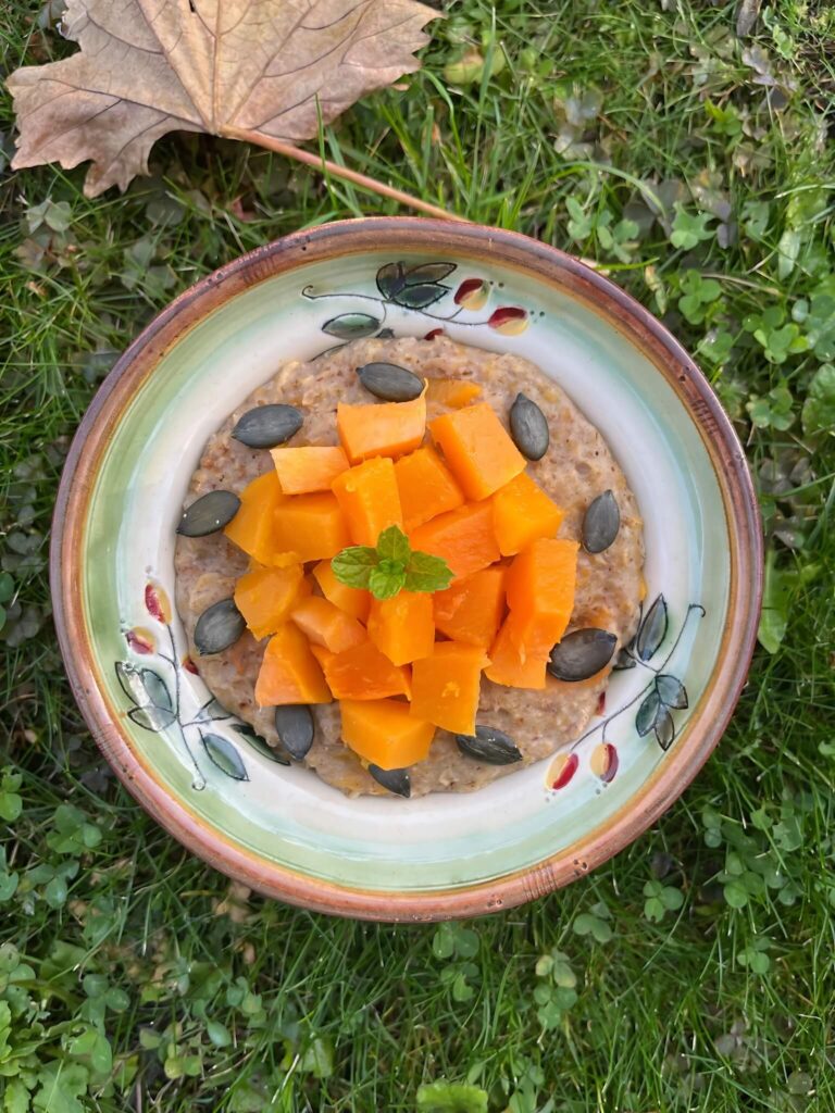 teljes értékű növényi recept - sütőtökös zabkása