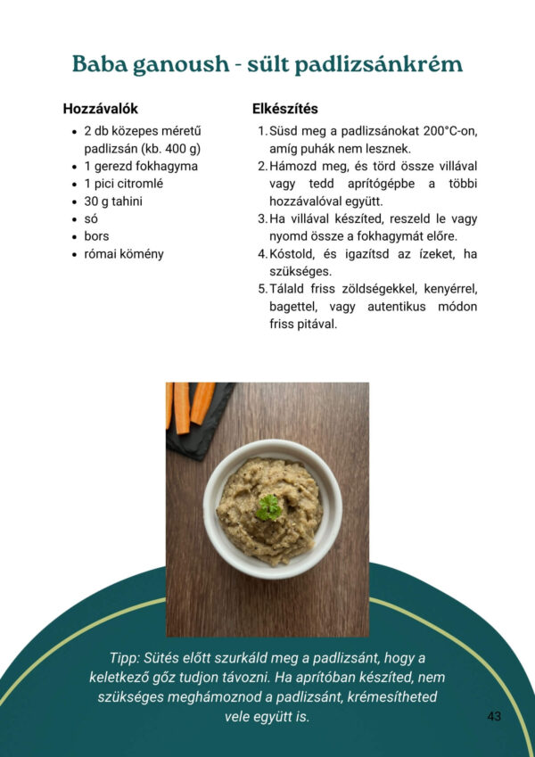 hummusz receptek e-könyv - baba ganoush recept