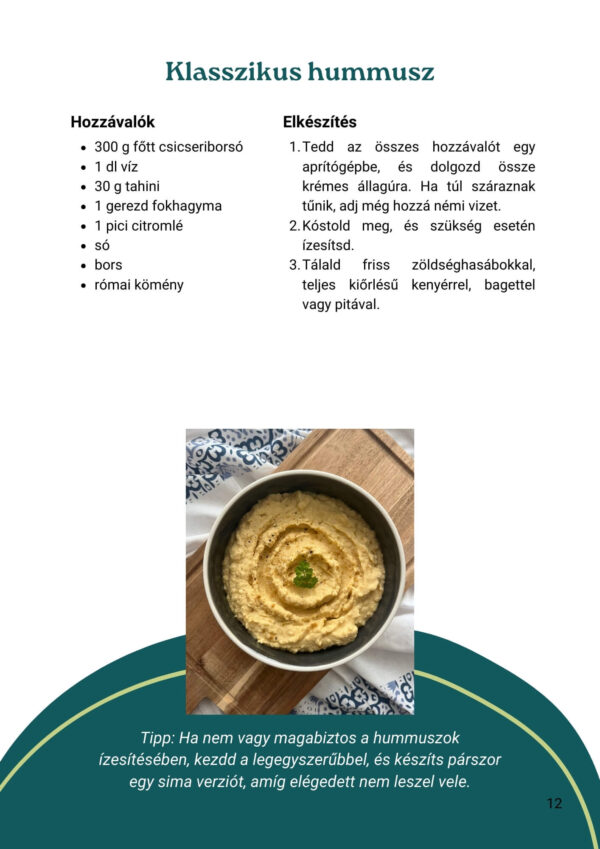 hummusz receptek e-könyv - klasszikus hummusz recept