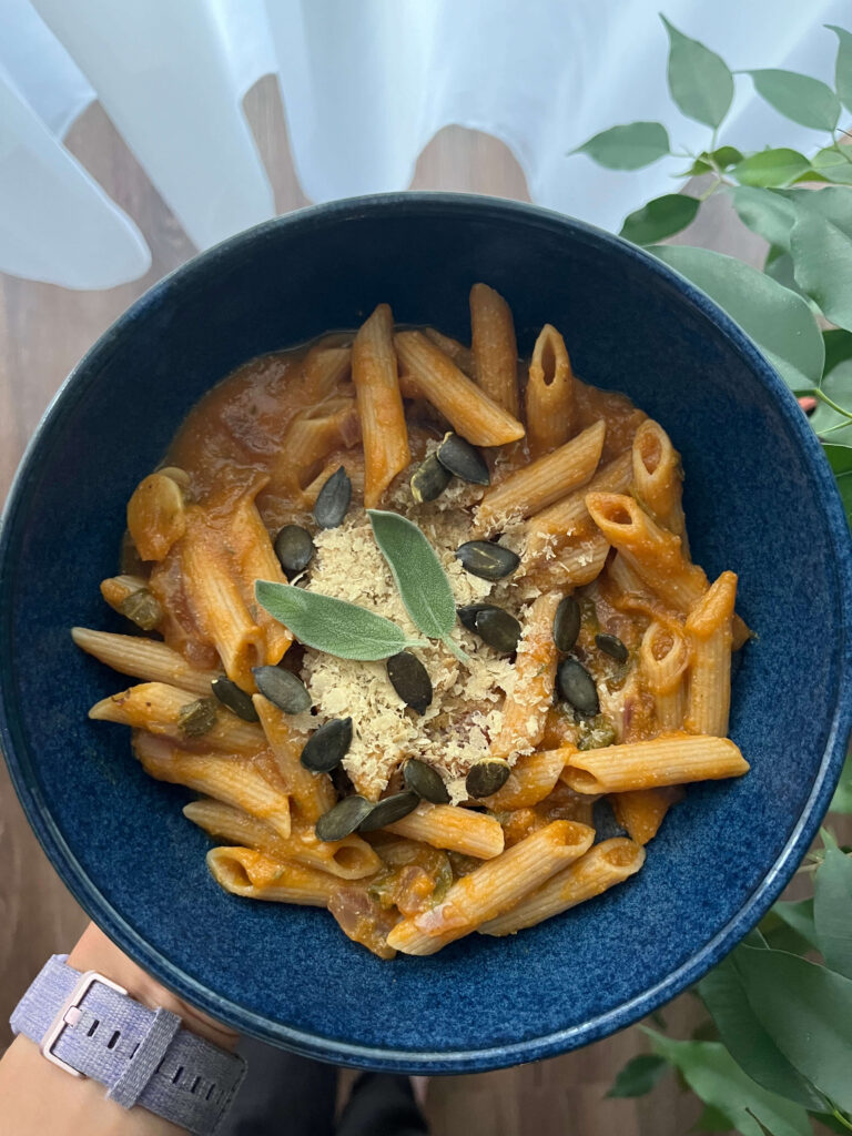 teljes értékű növényi recept - sütőtökös tészta