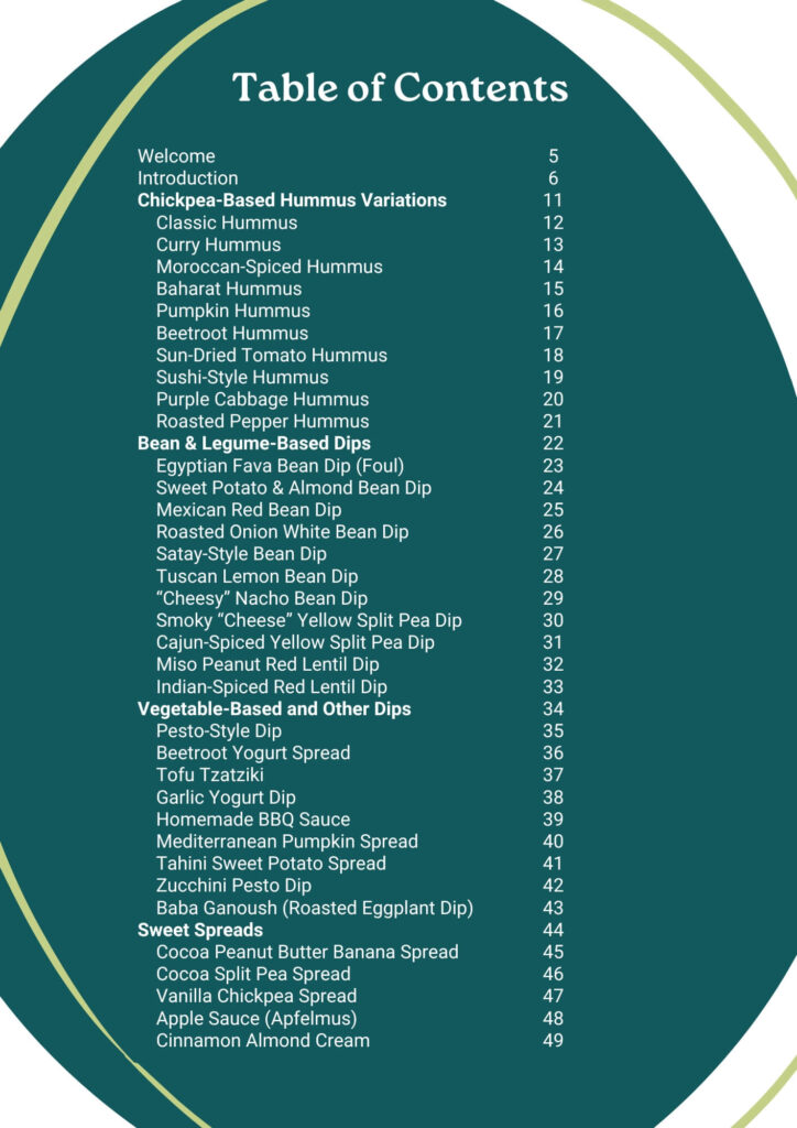 hummus ebook table of contents
