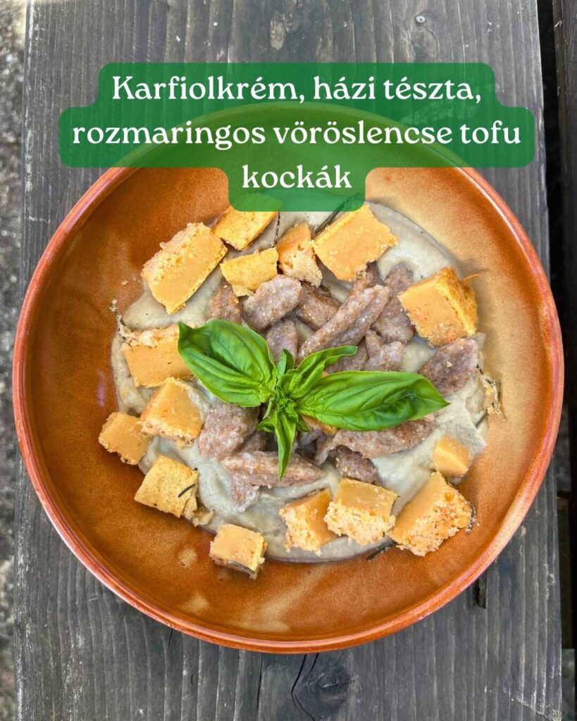 karfiolkrém, házi tészta