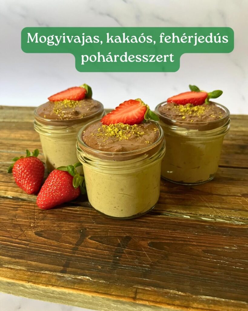 mogyivajas, kakaós, fehérjedús pohárdesszert