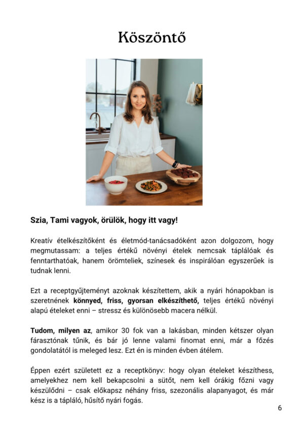 Nyári receptkönyv köszöntő