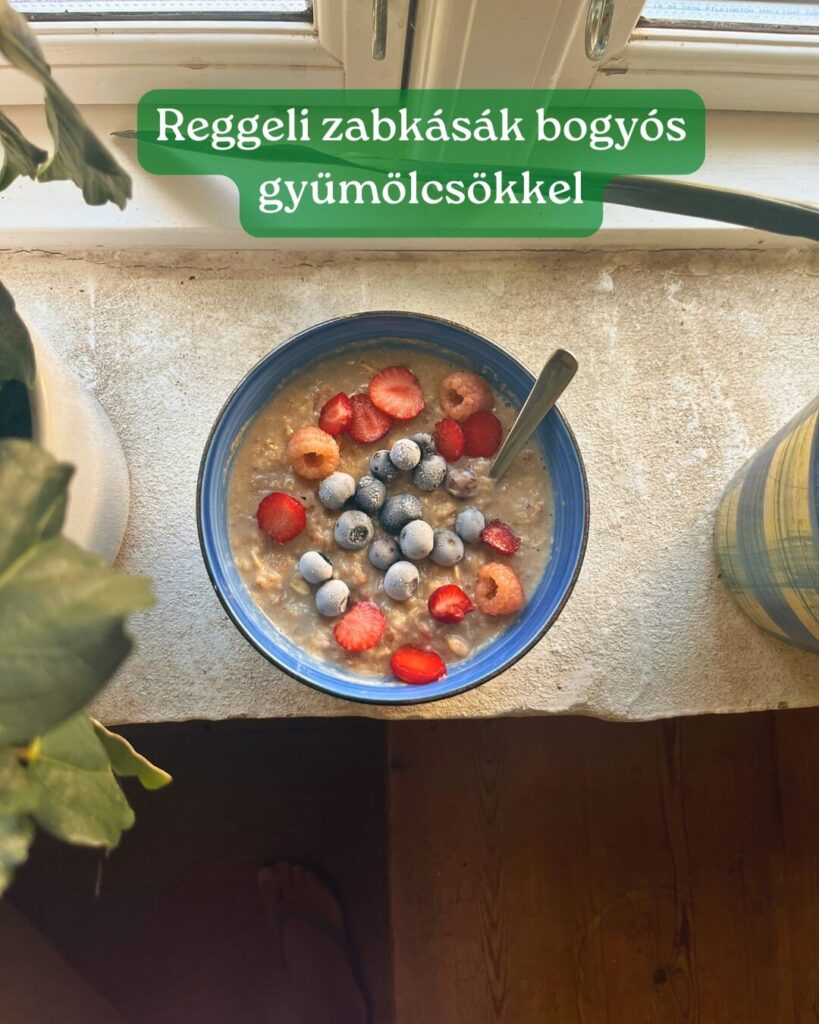 Ételek Dániában - Reggeli-zabkasak-bogyos-gyumolcsokkel