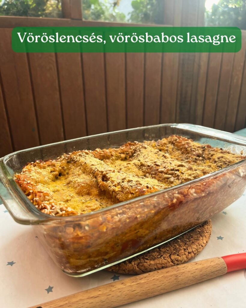 Ételek Dániában - Voroslencses-vorosbabos-lasagne