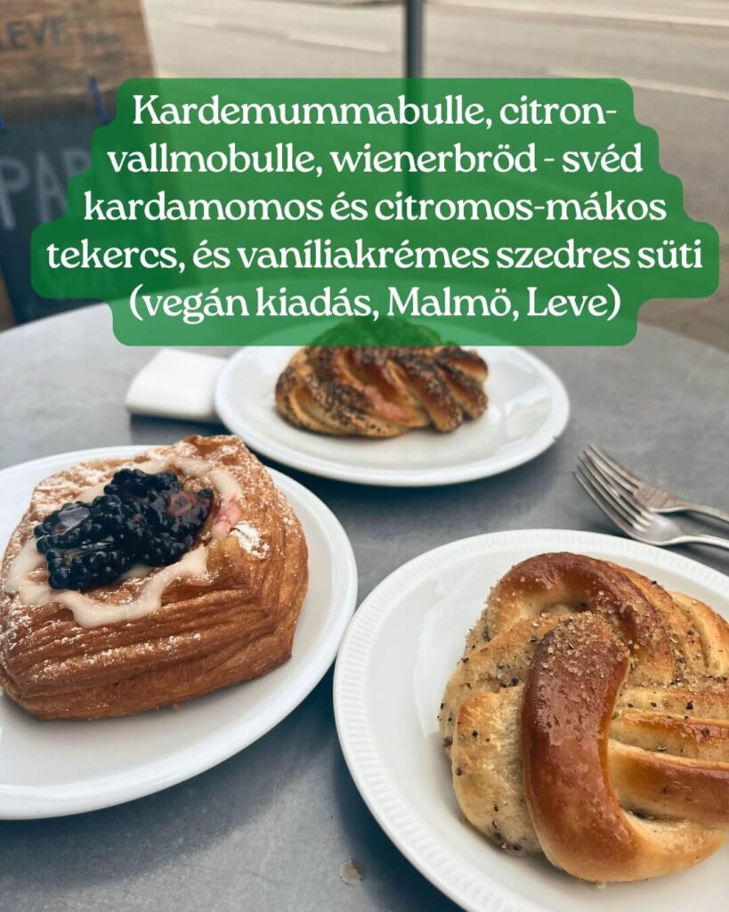 Kardemummabulle, citron-vallmobulle, wienerbröd - svéd kardamomos és citromos-mákos tekercs, és vaníliakrémes szedres süti