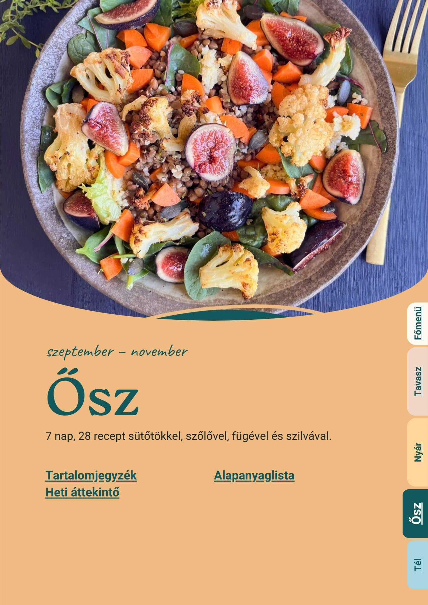 4 évszakos téné menüterv - ősz