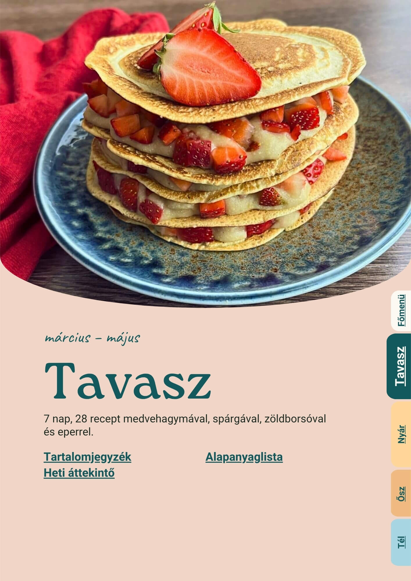 4 évszakos téné menüterv - tavasz