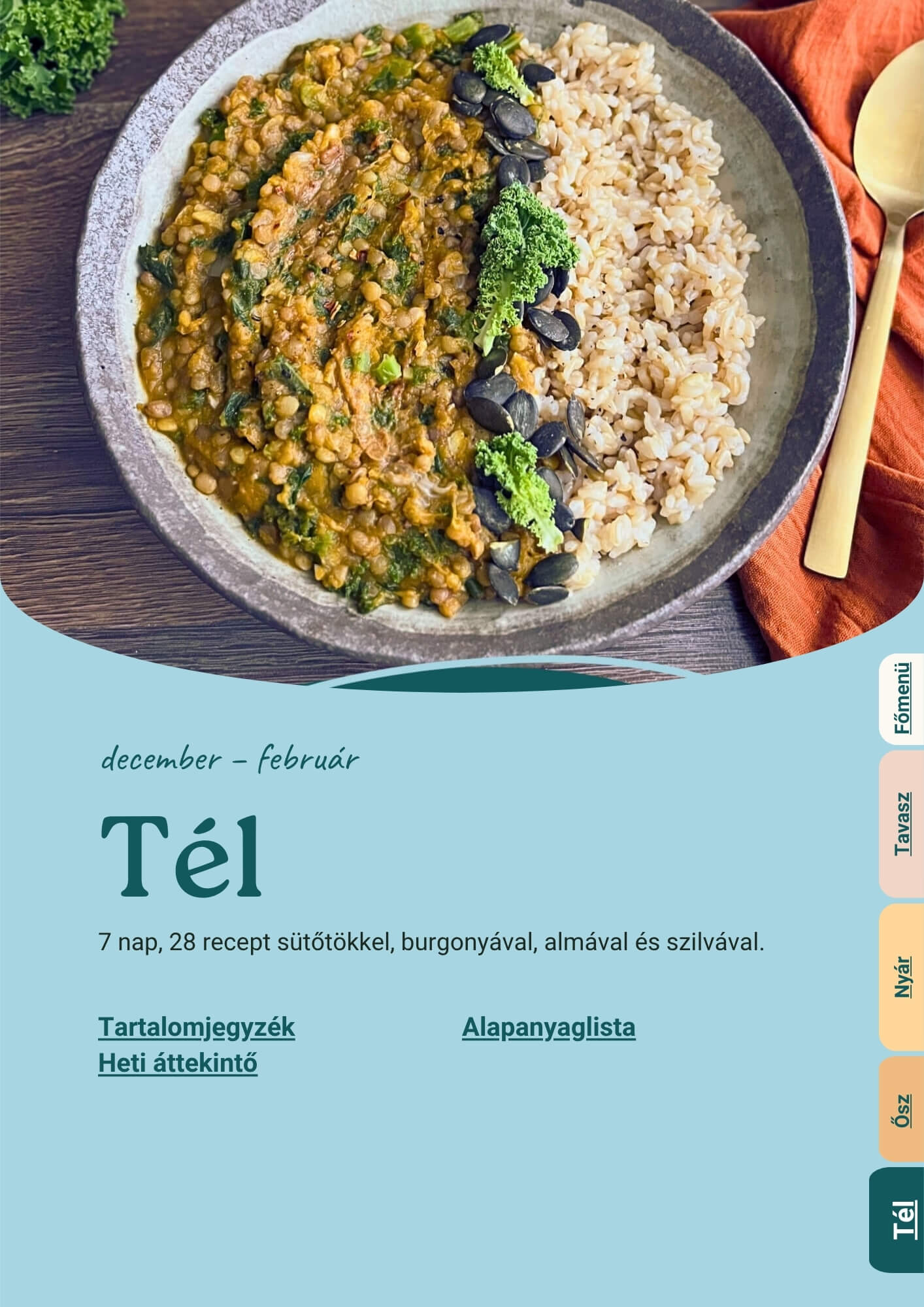 4 évszakos téné menüterv - tél
