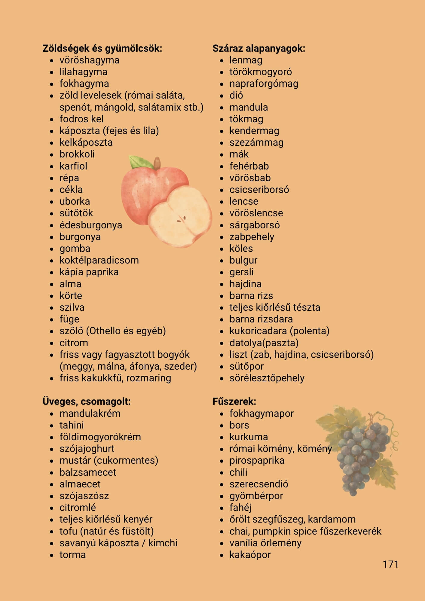 4 évszakos téné menüterv őszi alapanyagok